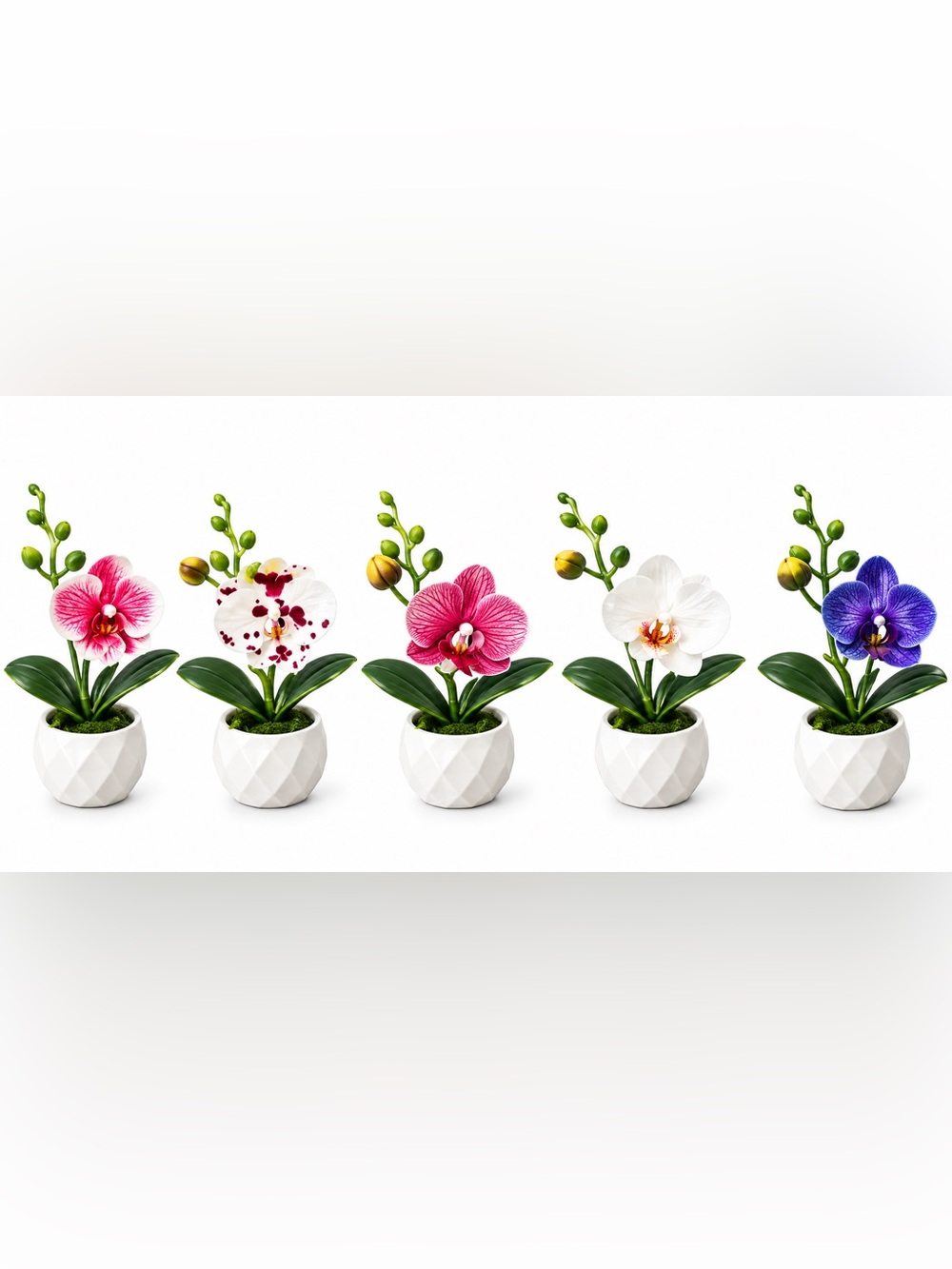 Artificial Pink Orchid in White Ceramic Pot - Home Accents